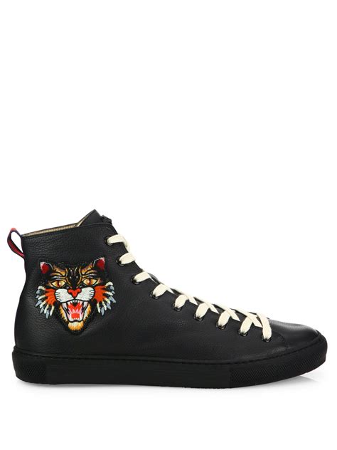 major tiger high top gucci|Gucci embroidered sneakers.